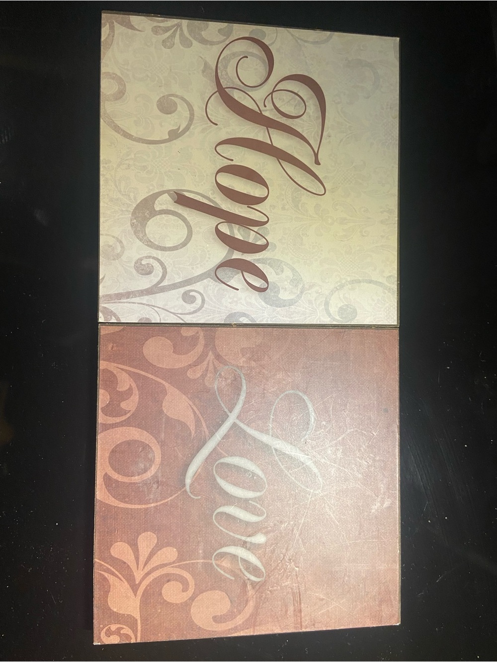 Love & Hope Wall Art Duo - Neutral and Rose Wall Decor